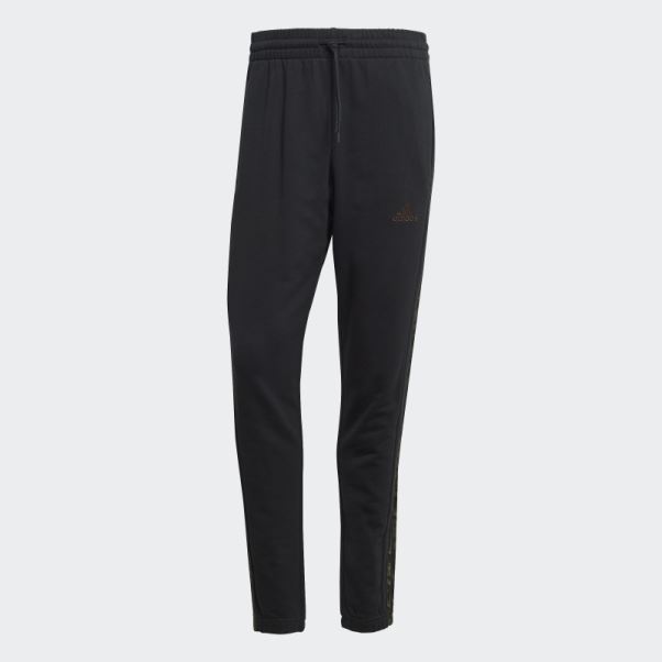 Pantalon Adidas Essentials French Terry Fuselé élastique à 3 Bandes Noir