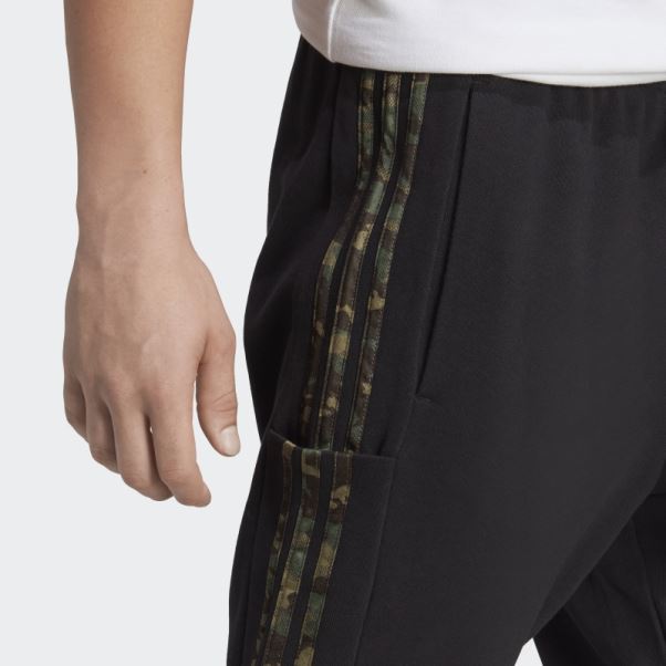 Pantalon Adidas Essentials French Terry Fuselé élastique à 3 Bandes Noir