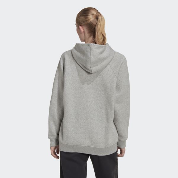 Sweat à Capuche Boyfriend Adidas All Szn Polaire Gris Moyen