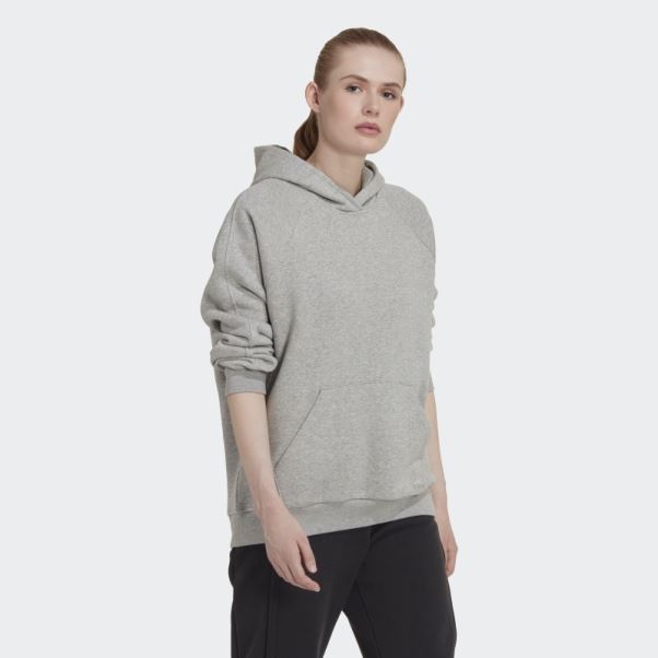 Sweat à Capuche Boyfriend Adidas All Szn Polaire Gris Moyen
