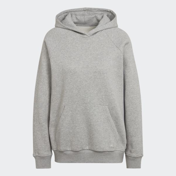 Sweat à Capuche Boyfriend Adidas All Szn Polaire Gris Moyen