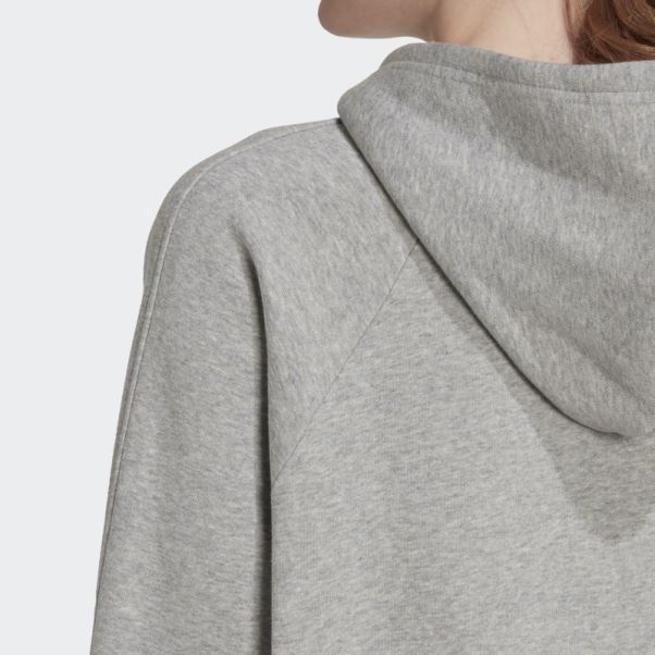 Sweat à Capuche Boyfriend Adidas All Szn Polaire Gris Moyen