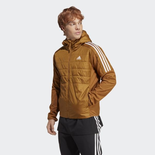 Veste Hybride à Capuche Isolée Essentials Bronze Adidas