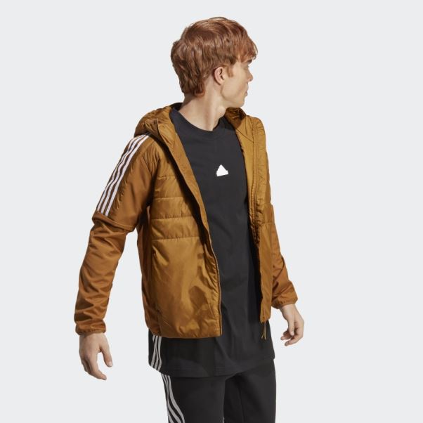 Veste Hybride à Capuche Isolée Essentials Bronze Adidas