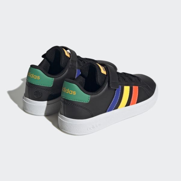 Chaussures Grand Court à Lacets élastiques Et Sangle Supérieure Adidas Noir