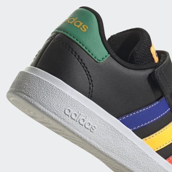 Chaussures Grand Court à Lacets élastiques Et Sangle Supérieure Adidas Noir