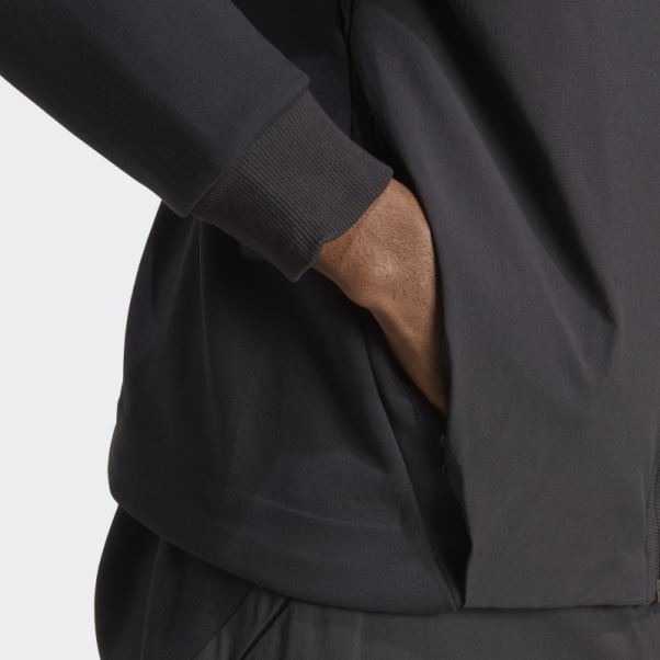 Adidas A Conçu 4 Gameday Premium Haut De Survêtement Entièrement Zippé Noir