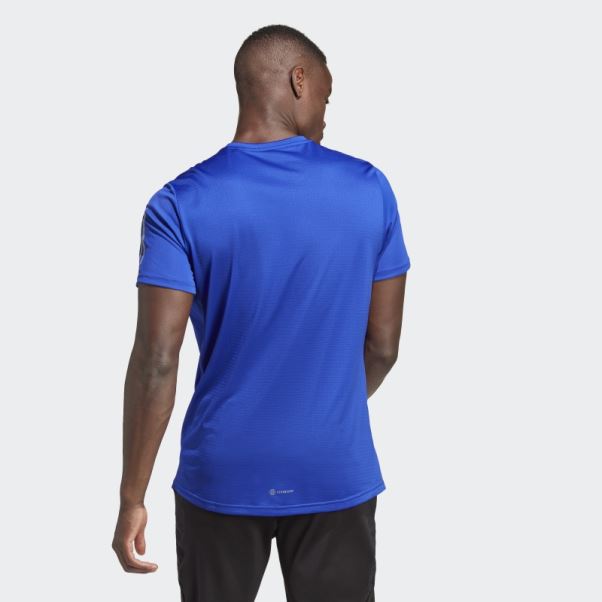 Propre Le T-shirt De Course Adidas Bleu