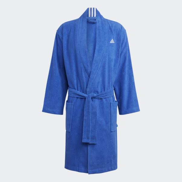 Adidas Robe De Chambre En Coton Bleu