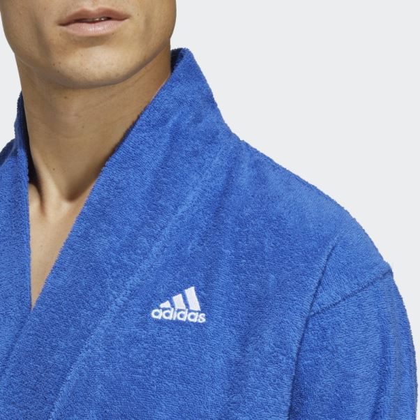 Adidas Robe De Chambre En Coton Bleu
