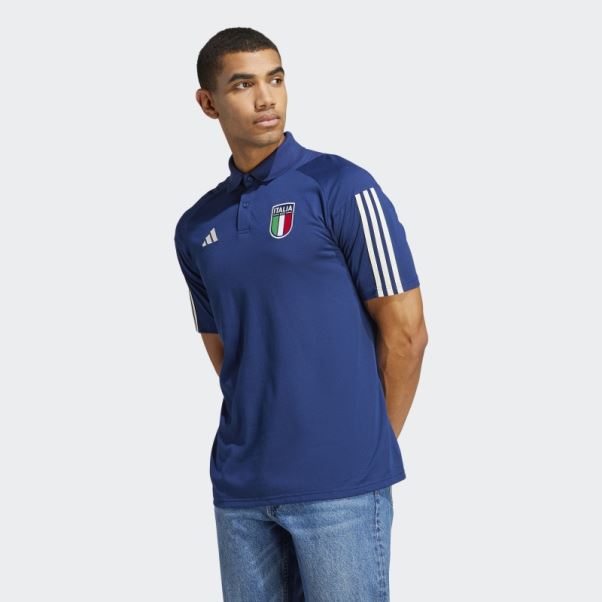 Polo Adidas Italy Tiro 23 Coton Bleu Foncé
