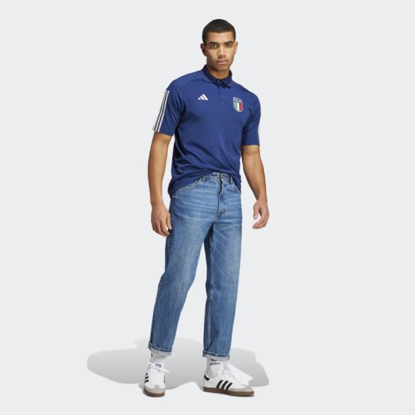 Polo Adidas Italy Tiro 23 Coton Bleu Foncé