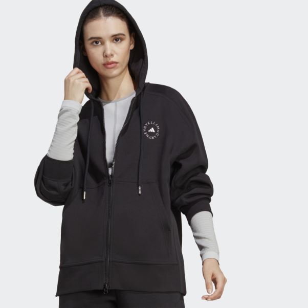 Adidas By Stella Mccartney Sweat à Capuche Zippé Noir