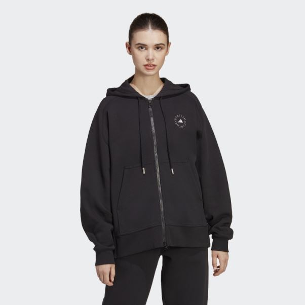 Adidas By Stella Mccartney Sweat à Capuche Zippé Noir Fashion