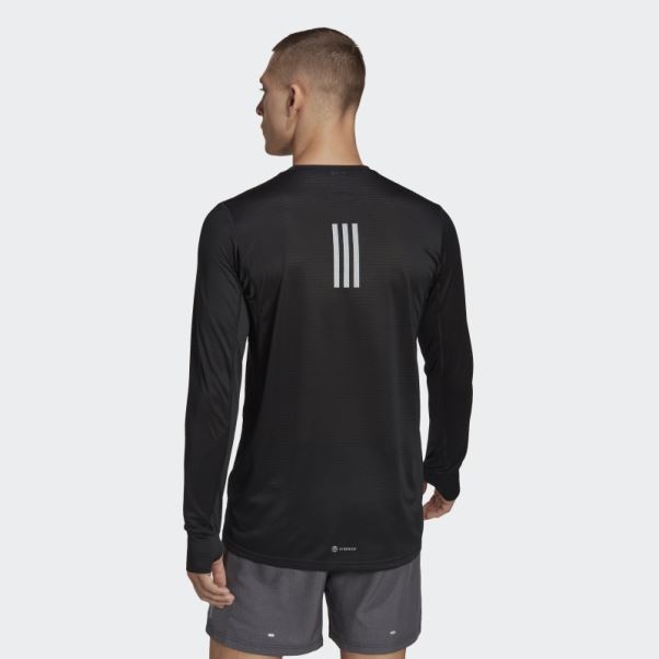 Posséder Le Haut à Manches Longues Run Adidas Noir