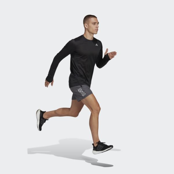 Posséder Le Haut à Manches Longues Run Adidas Noir