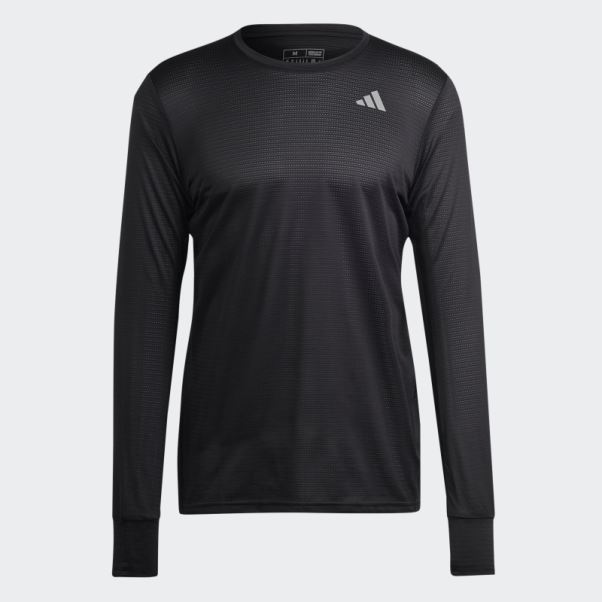 Posséder Le Haut à Manches Longues Run Adidas Noir