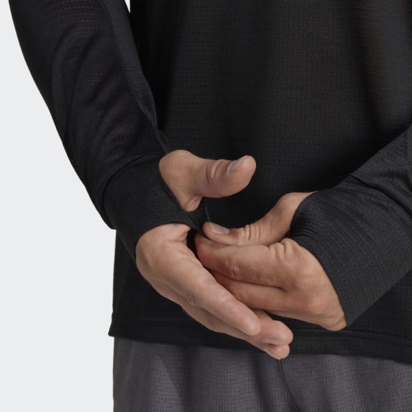 Posséder Le Haut à Manches Longues Run Adidas Noir