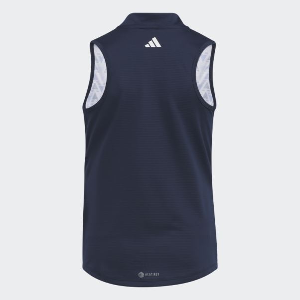 Polo Sans Manches Imprimé Heat.rdy Bleu Marine Adidas