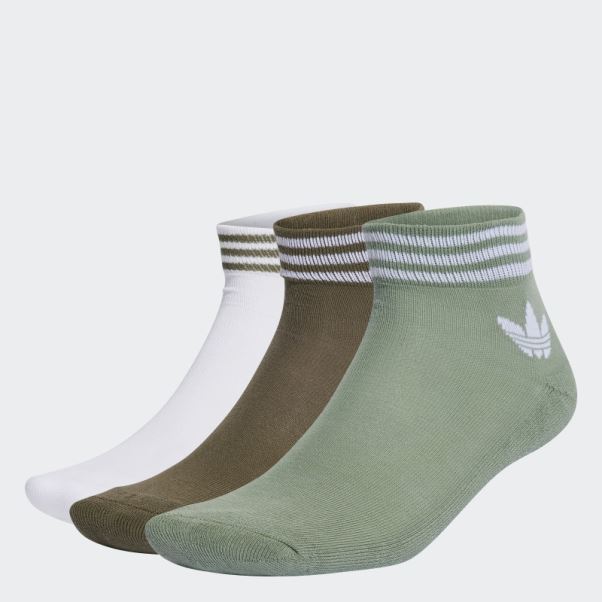 Adidas Socquettes Trèfle Vert Argent 3 Paires