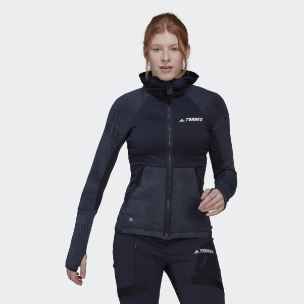 Veste Polaire De Randonnée à Capuche Terrex Tech Flooce Adidas Ink