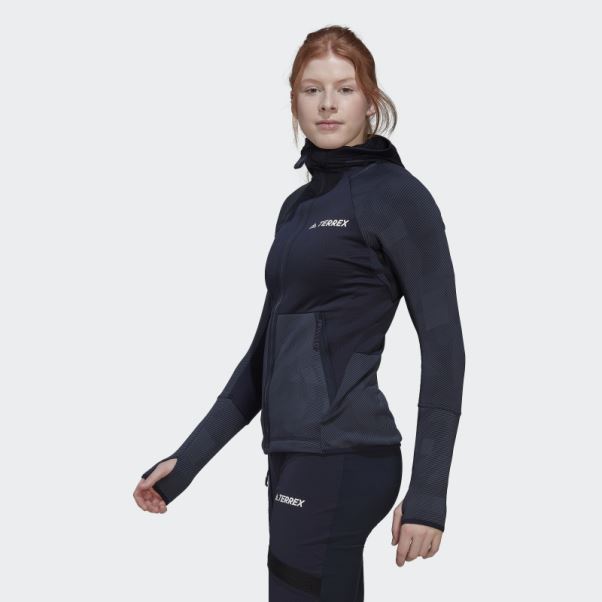 Veste Polaire De Randonnée à Capuche Terrex Tech Flooce Adidas Ink
