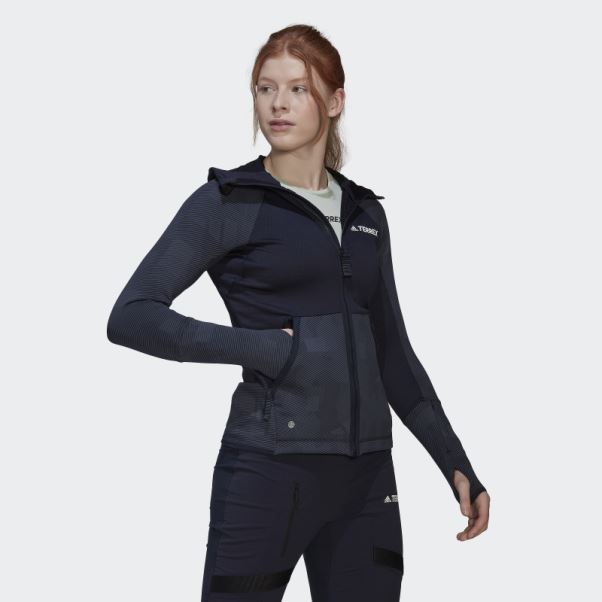 Veste Polaire De Randonnée à Capuche Terrex Tech Flooce Adidas Ink