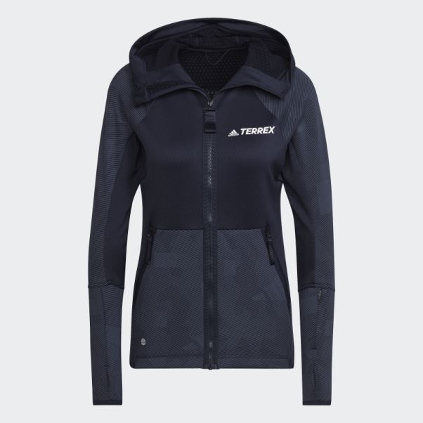 Veste Polaire De Randonnée à Capuche Terrex Tech Flooce Adidas Ink