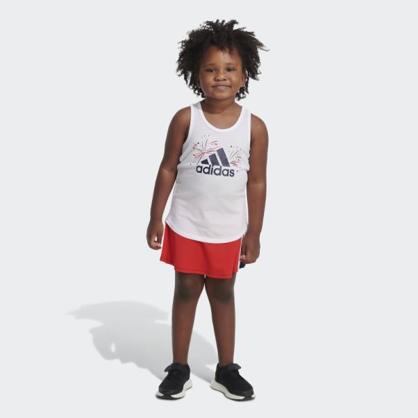 Ensemble Débardeur Et Jupe-short Blanc Adidas