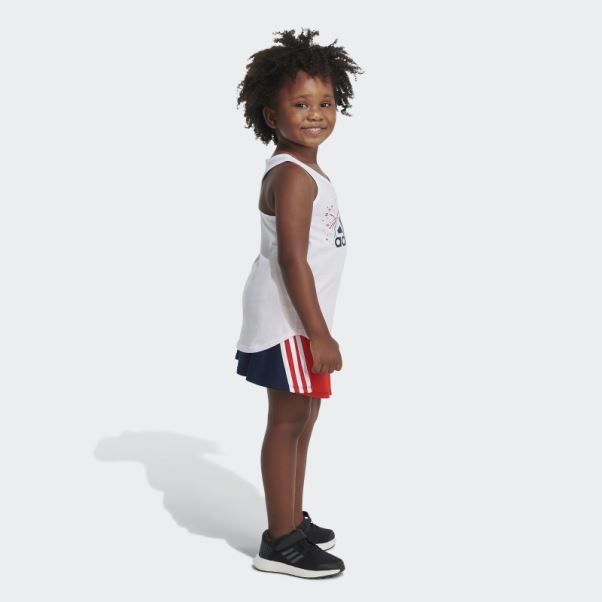 Ensemble Débardeur Et Jupe-short Blanc Adidas