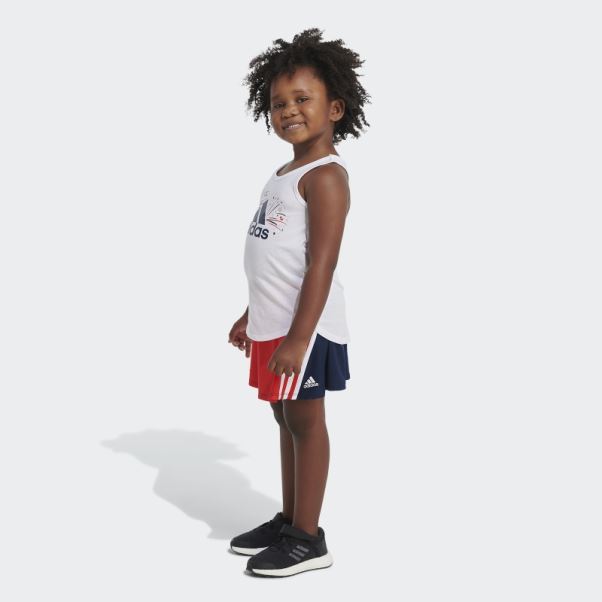 Ensemble Débardeur Et Jupe-short Blanc Adidas
