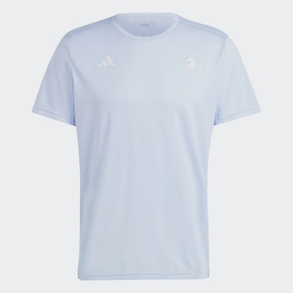 Adidas Boston Marathon Allover Print Tee Bleu Aube