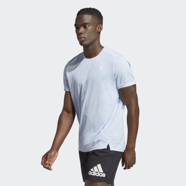 T-shirt De Course Marathon De Boston Bleu Aube Adidas