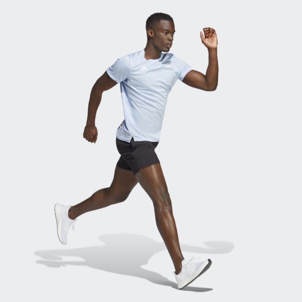 T-shirt De Course Marathon De Boston Bleu Aube Adidas