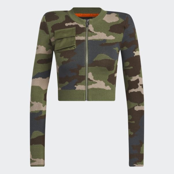 Adidas Haut Côtelé à Manches Longues Aop Camo Fashion