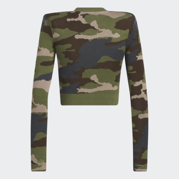 Adidas Haut Côtelé à Manches Longues Aop Camo Fashion