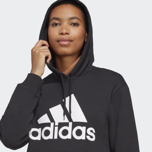 Sweat à Capuche Adidas Essentials Big Logo Regular En Tissu éponge Noir