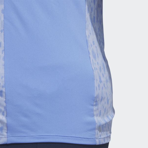 Bleu Polo De Golf Adidas Ultimate365 Imprimé Col Cheminée 1/4 Zip (grande Taille)