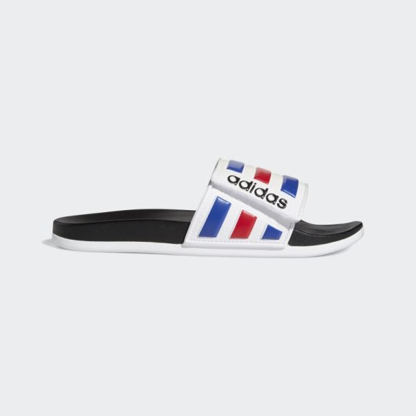 Claquettes Ajustables Adidas Adilette Comfort Blanches