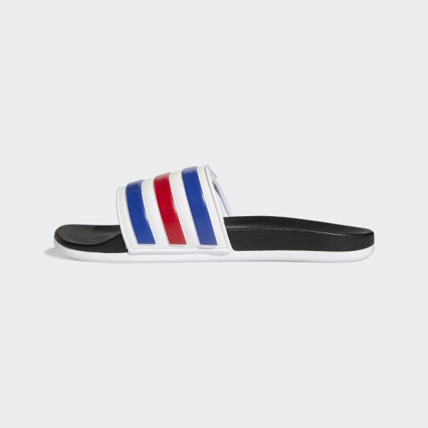 Claquettes Ajustables Adidas Adilette Comfort Blanches