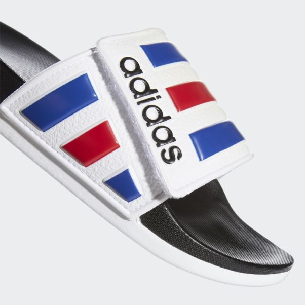 Claquettes Ajustables Adidas Adilette Comfort Blanches