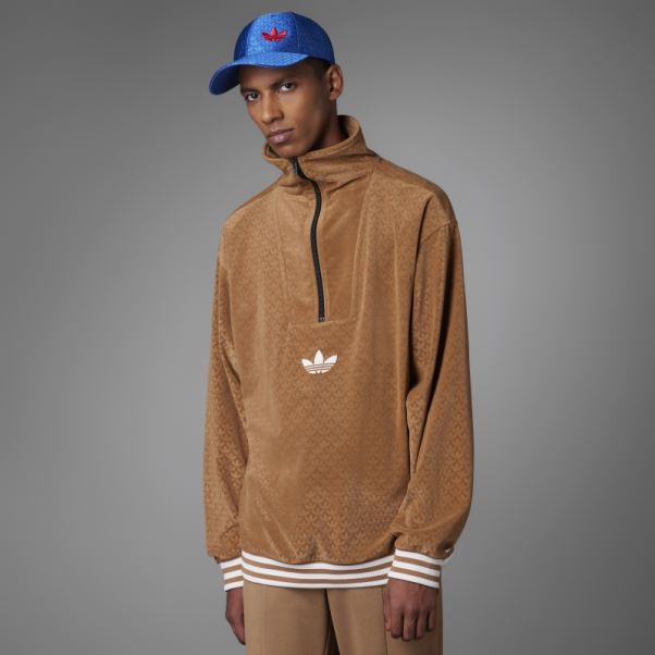 Adicolor 70s Funnel Velour Top Adidas Désert Marron