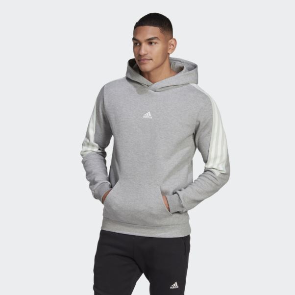 Future Icons Sweat à Capuche 3 Bandes Adidas Gris Moyen