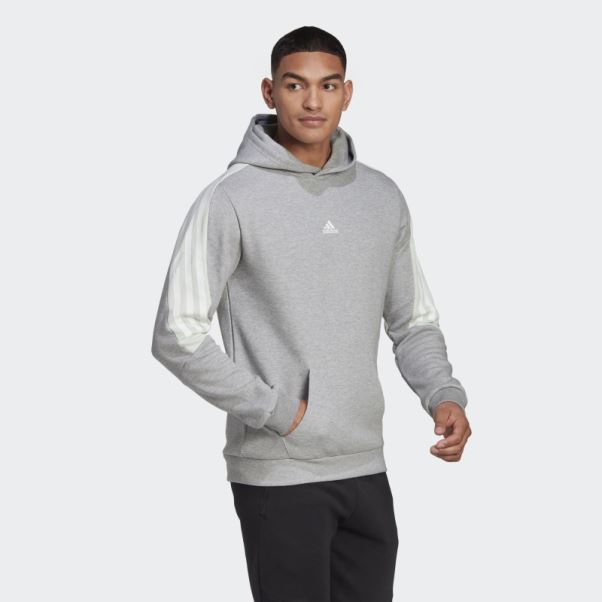 Future Icons Sweat à Capuche 3 Bandes Adidas Gris Moyen
