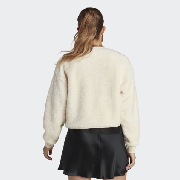 Pull Adidas Essentials+ Pelucheux Blanc