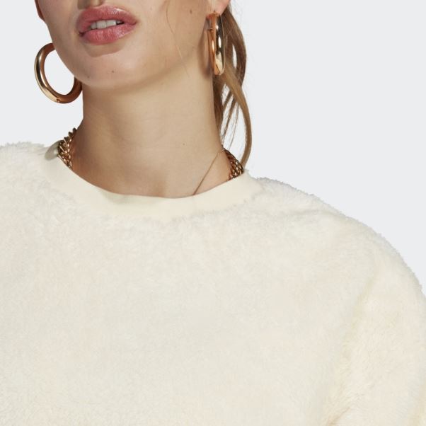 Pull Adidas Essentials+ Pelucheux Blanc