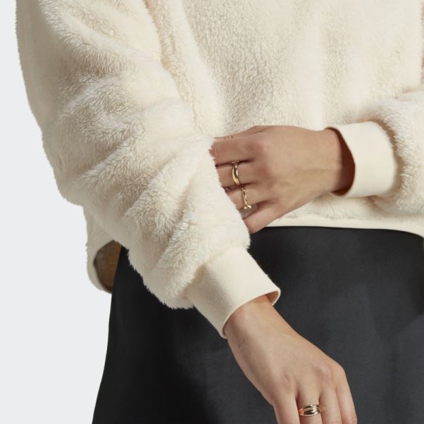 Pull Adidas Essentials+ Pelucheux Blanc