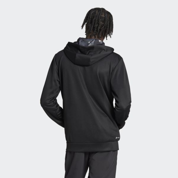 Train Essentials Veste D'entraînement Saisonnière Entièrement Zippée Adidas Noir