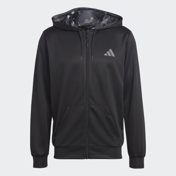 Train Essentials Veste D'entraînement Saisonnière Entièrement Zippée Adidas Noir