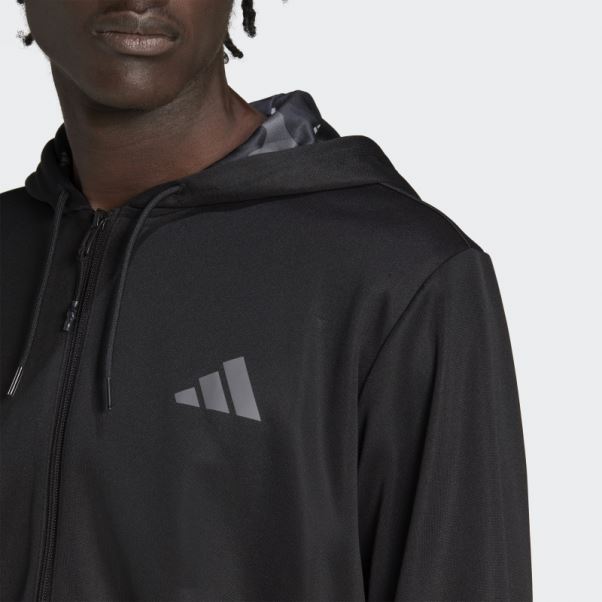 Train Essentials Veste D'entraînement Saisonnière Entièrement Zippée Adidas Noir